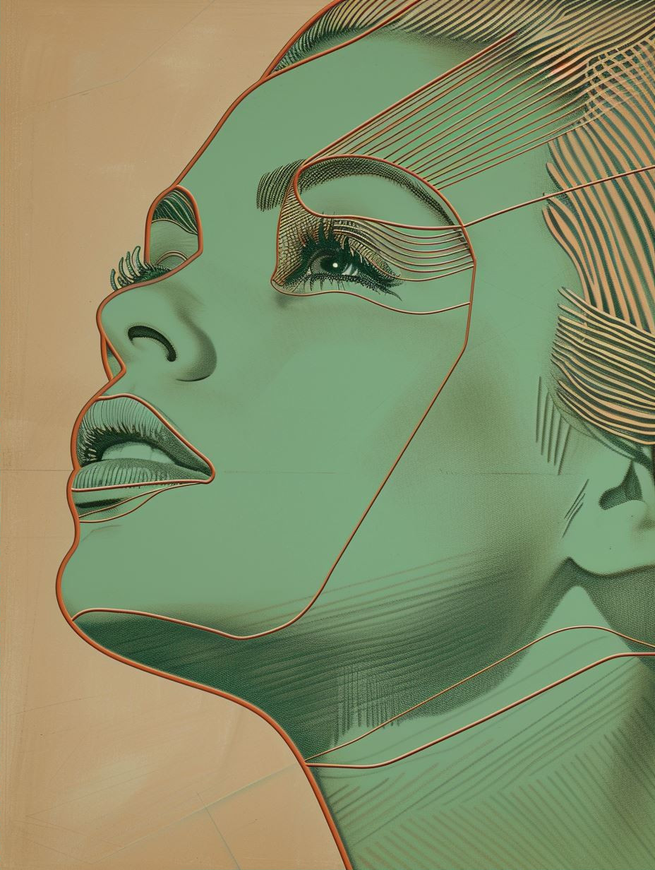 Retro Futurist Teal Portraits - Image 2