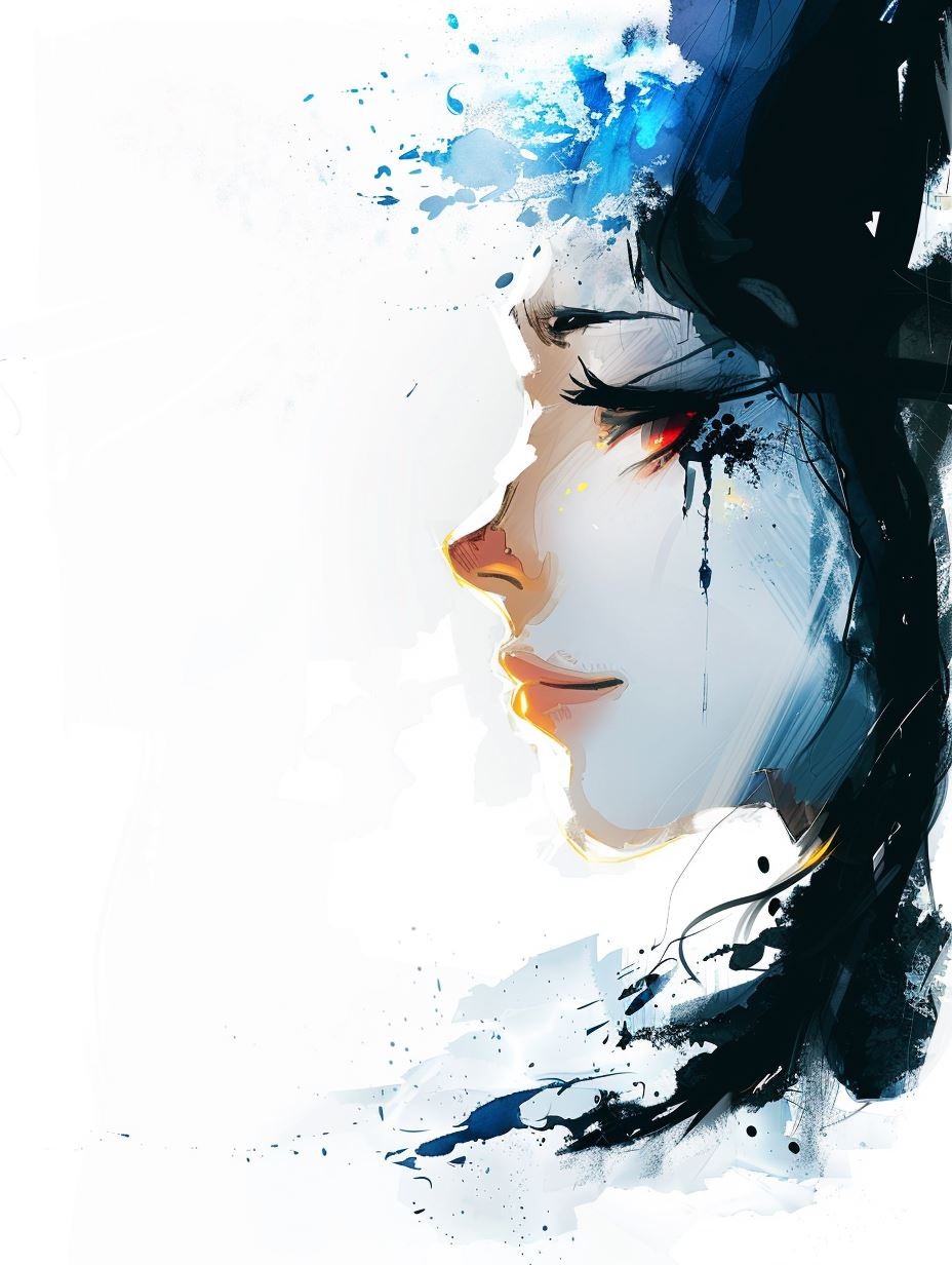 Azure Ethereal Digital Portrait - Image 2