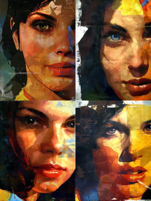 Abstract Impressionist Female Portraits