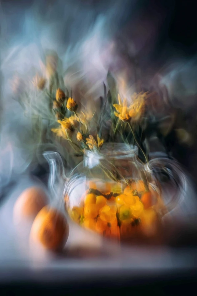 Golden Gaze Through Flora - Image 3