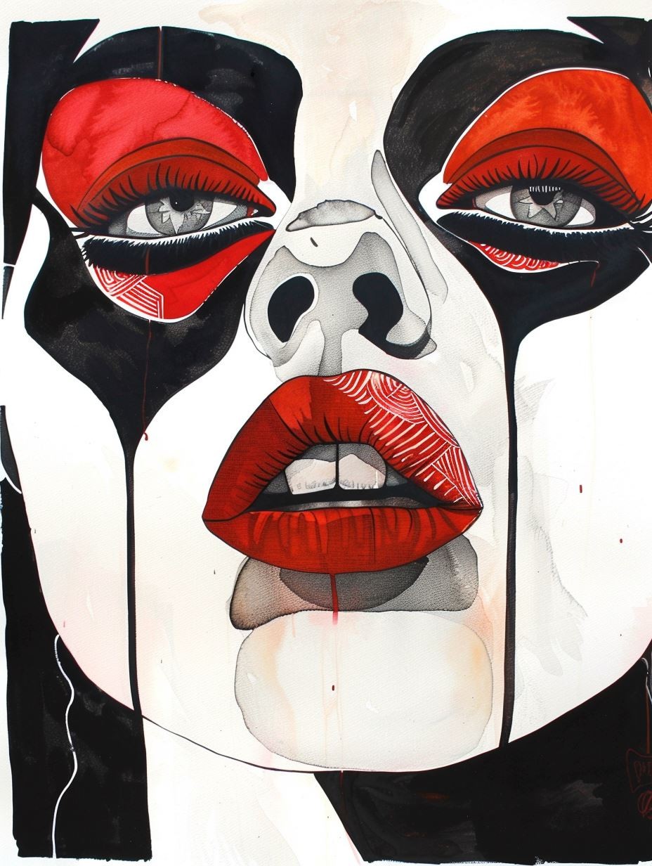 Dramatic Gothic Ink Portrait - Image 2