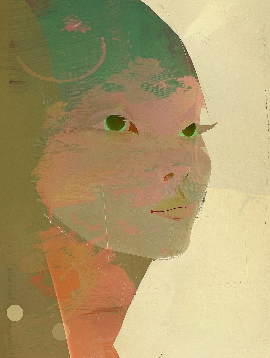 Ethereal Gaze in Pale Mist - Image 3