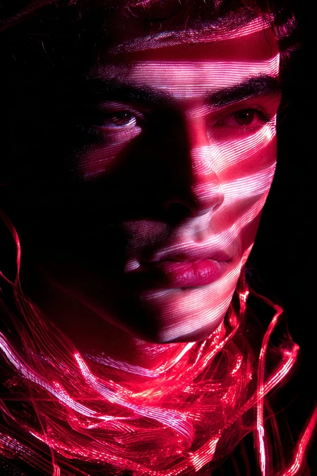 Neon Crimson Veils - Image 1