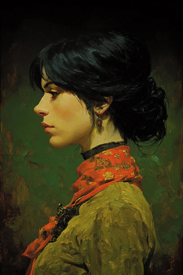 Rustic Oil Portrait - Image 1