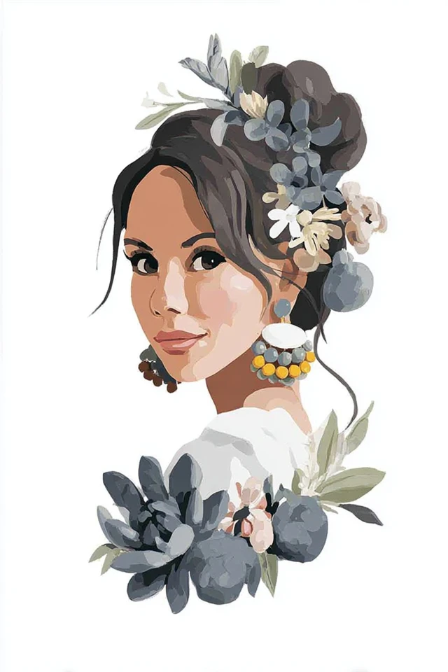 Botanical Grace Portrait - Image 1