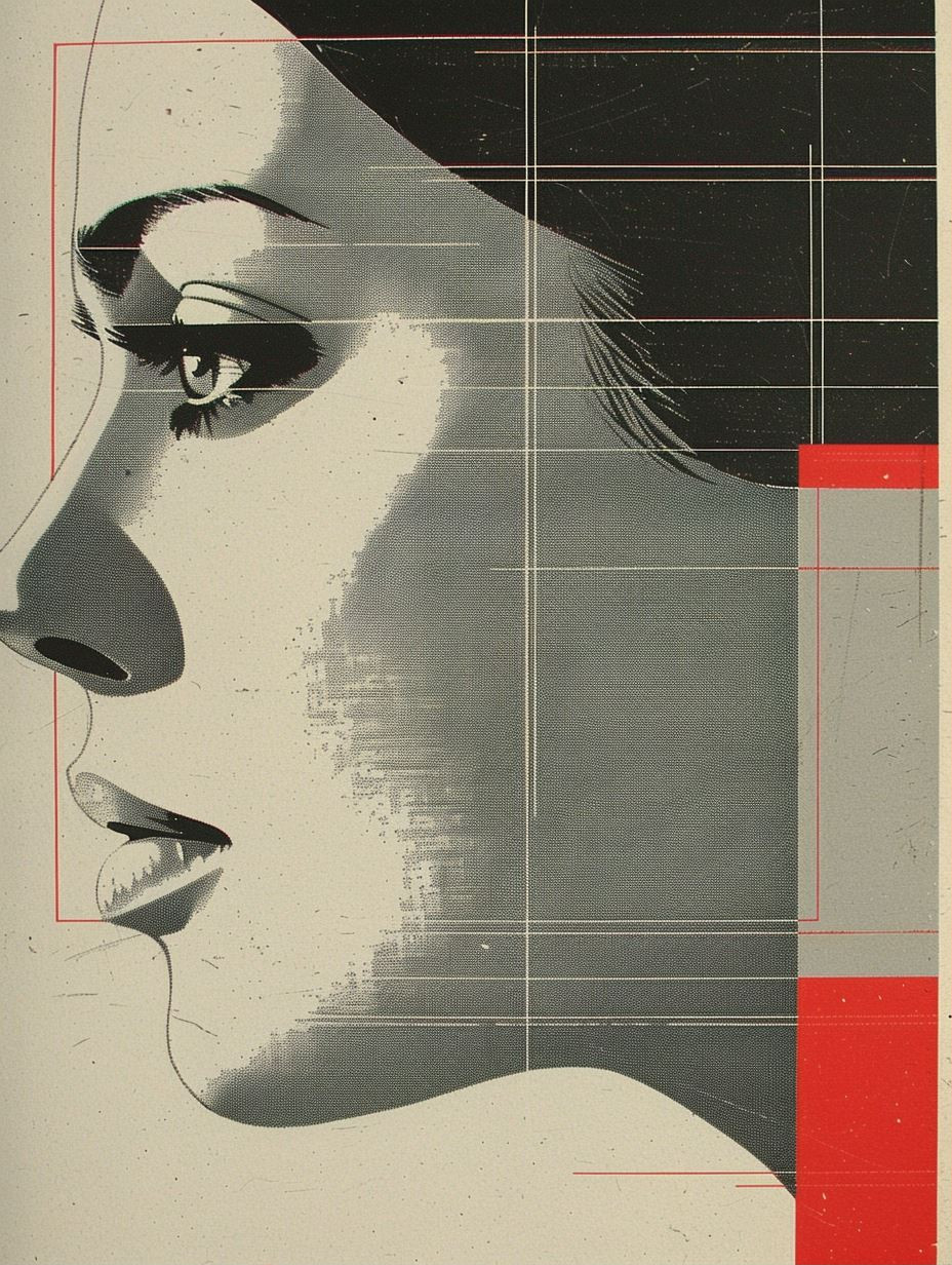 Retro Futurist Halftone Portrait