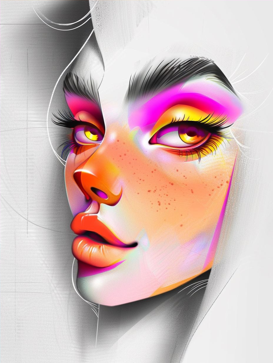 Neon Dreams: Digital Portrait Studies - Image 4