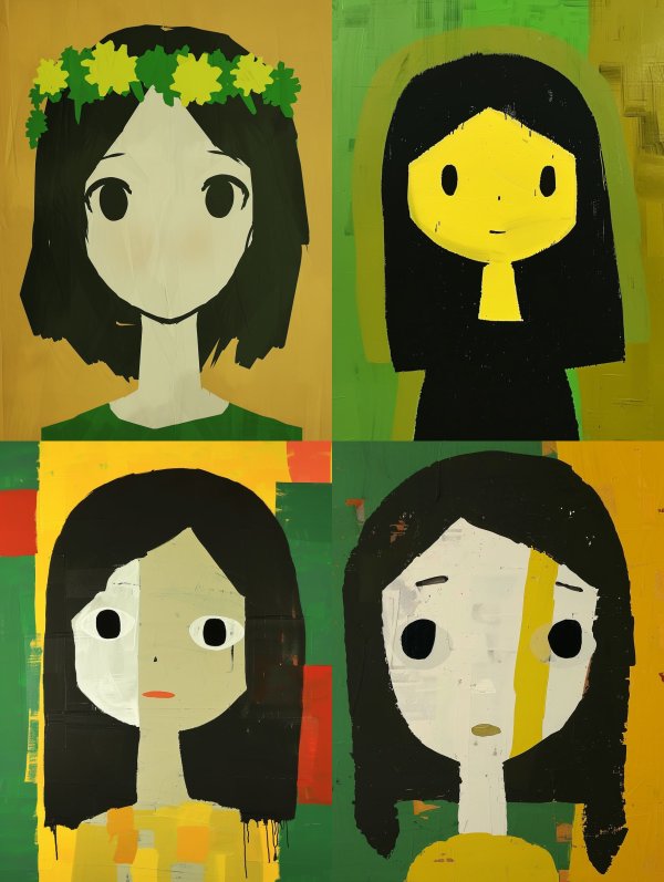 Minimalist Floral Paper Portrait
