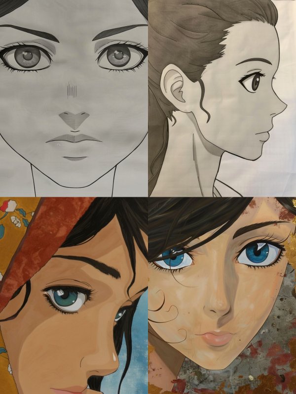 Anime Style Portrait Evolution Study