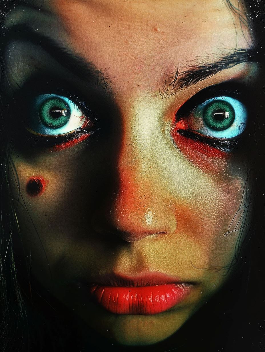 Haunting Gaze of Neon Shadows - Image 1