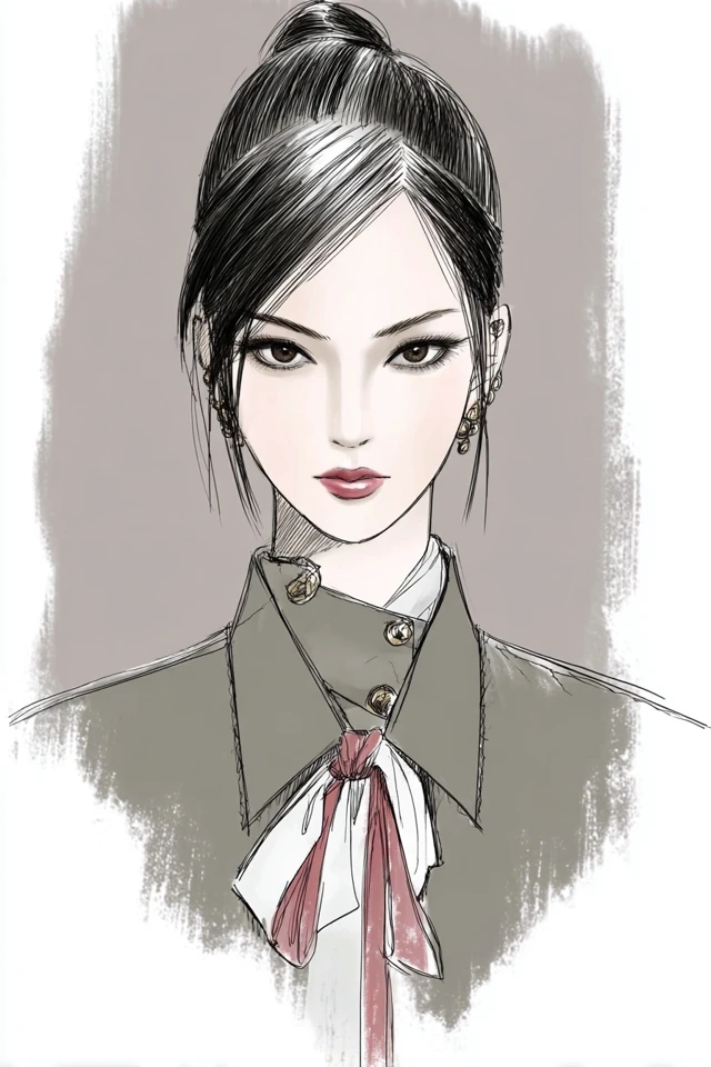 Elegant Ink Portrait - Image 1