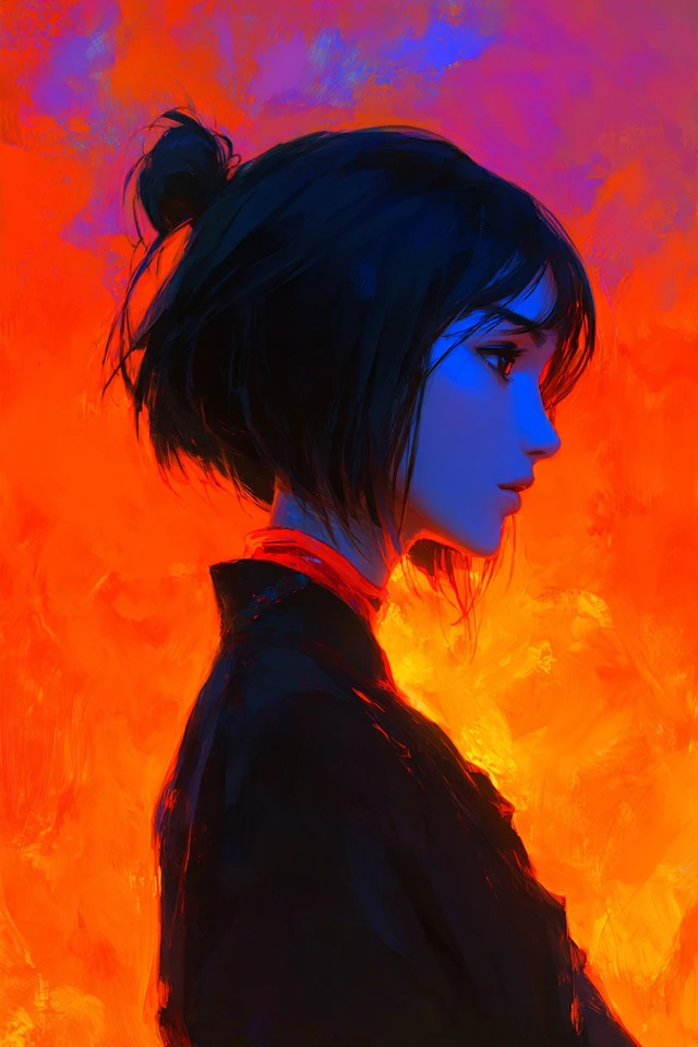 Crimson Ember Silhouette - Image 1