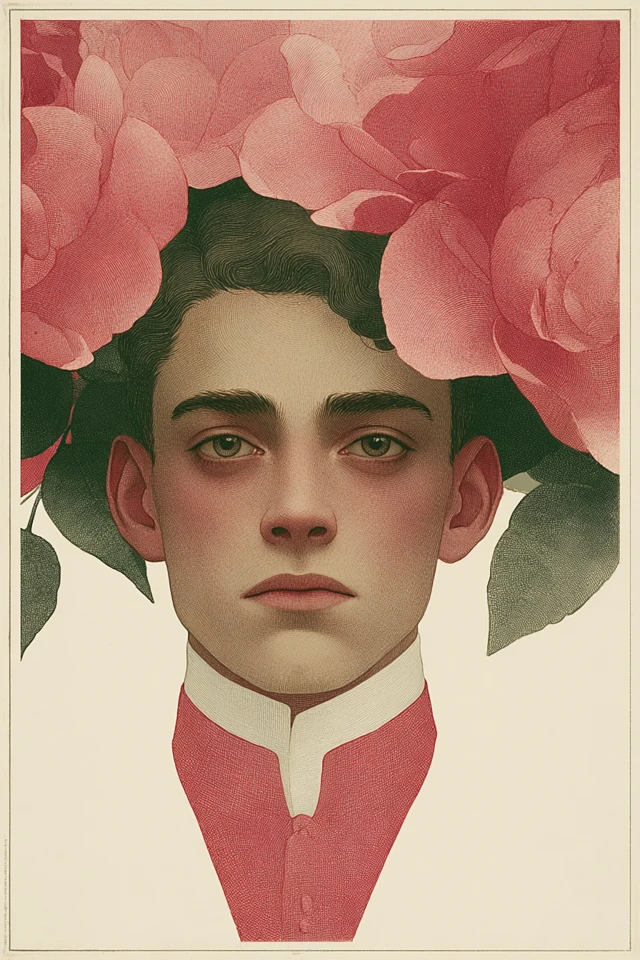 Floral Elegance Portrait - Image 1