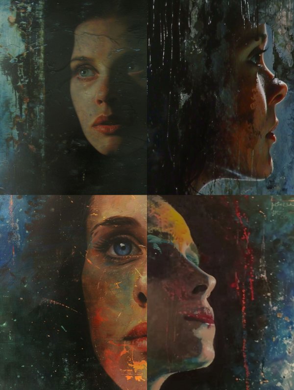 Fractured Gaze of a Somber Soul