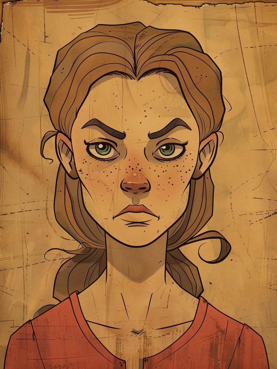 Rustic Folk Art Portrait Study - Image 3
