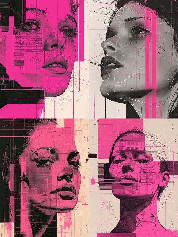 Neon Glitch Portraits