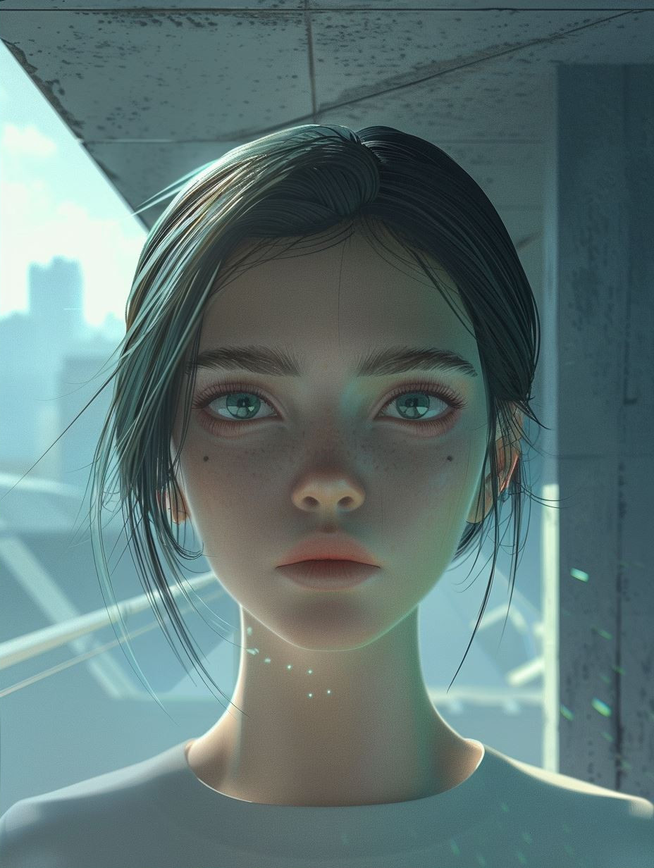 Ethereal Gaze of Digital Solitude - Image 2