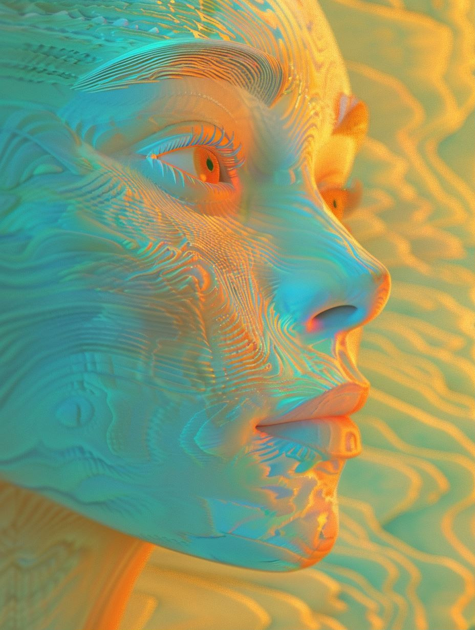 Surreal Liquid Portraits in Neon Hues - Image 1