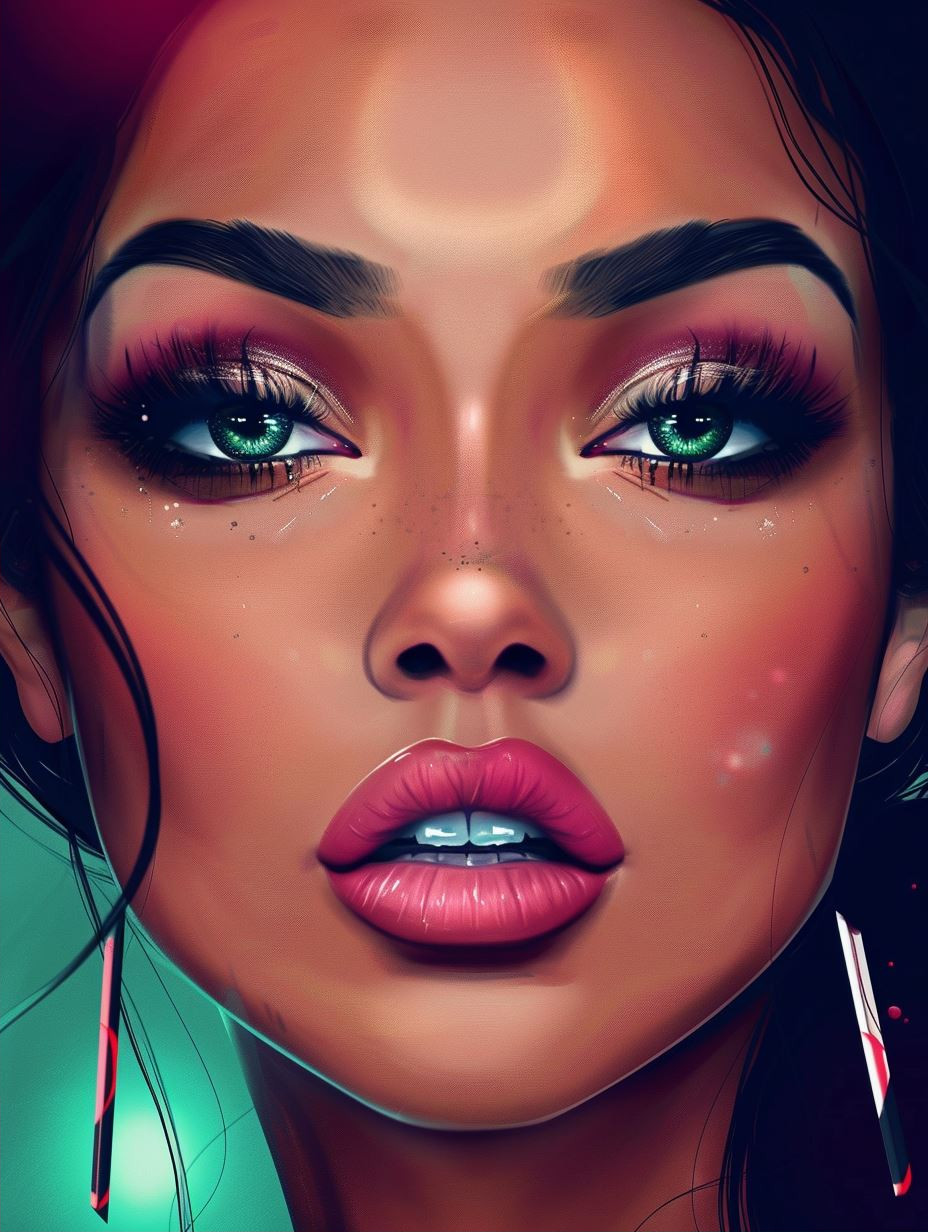 Neon Dreams: Digital Beauty Portraits - Image 2