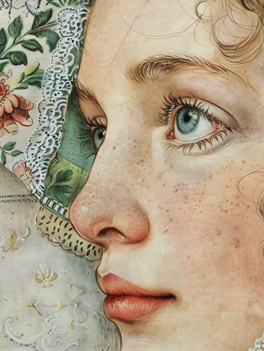 Vintage Lace Floral Portrait - Image 2