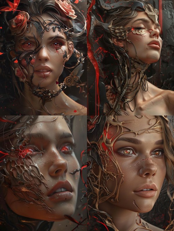 Ethereal Crimson Gothic Fusion