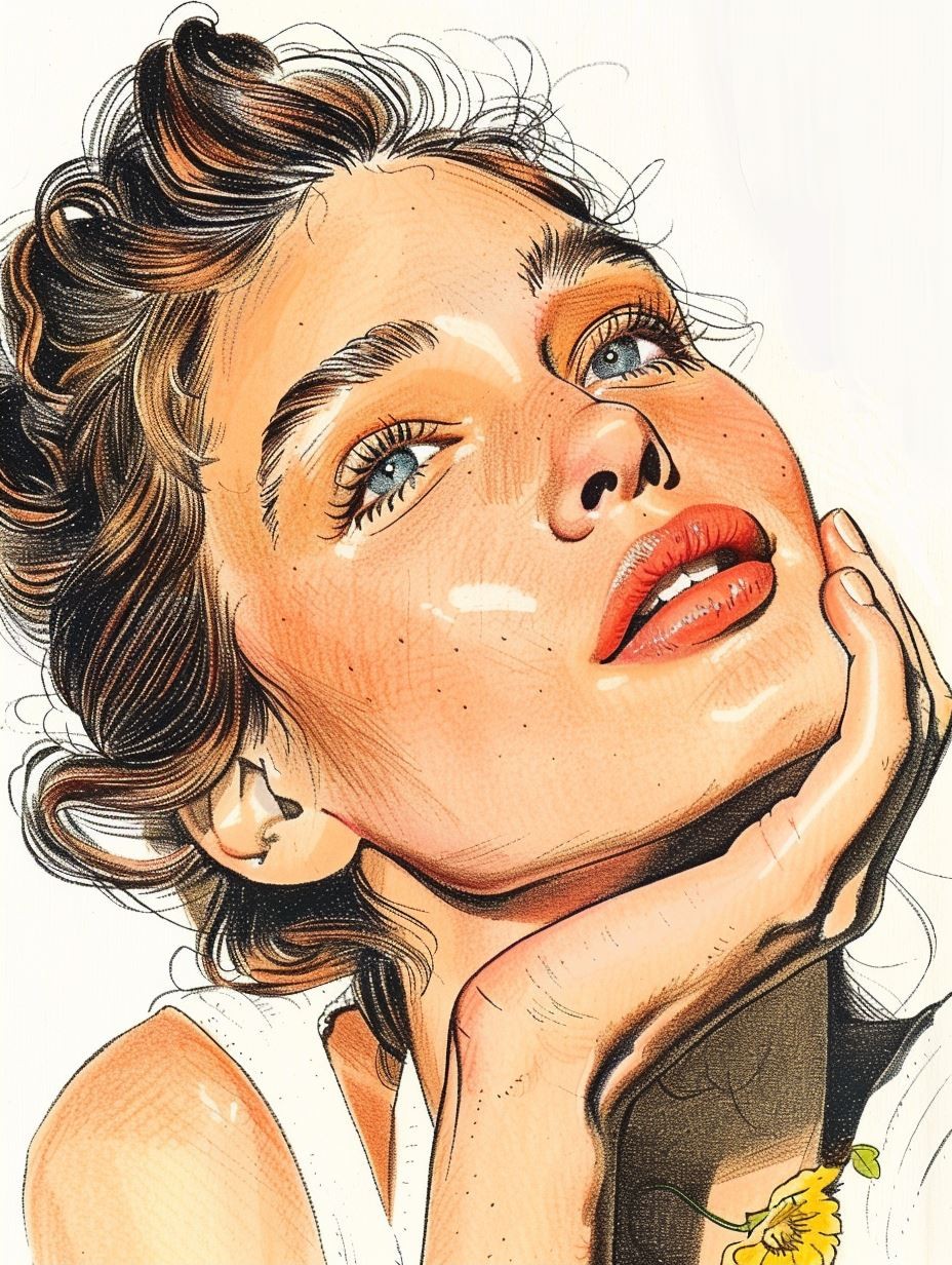Ethereal Gaze: A Study of Feminine Beauty - Image 2
