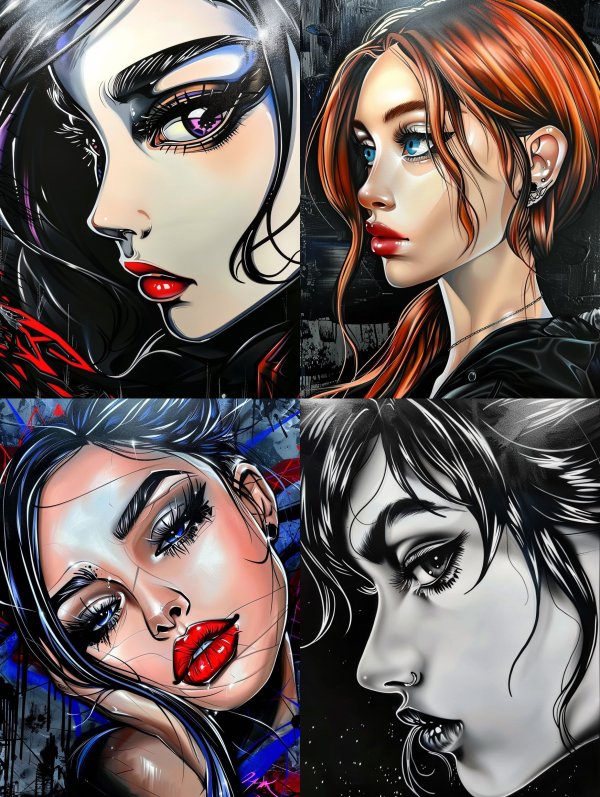 Digital Portraits of Modern Stylized Women