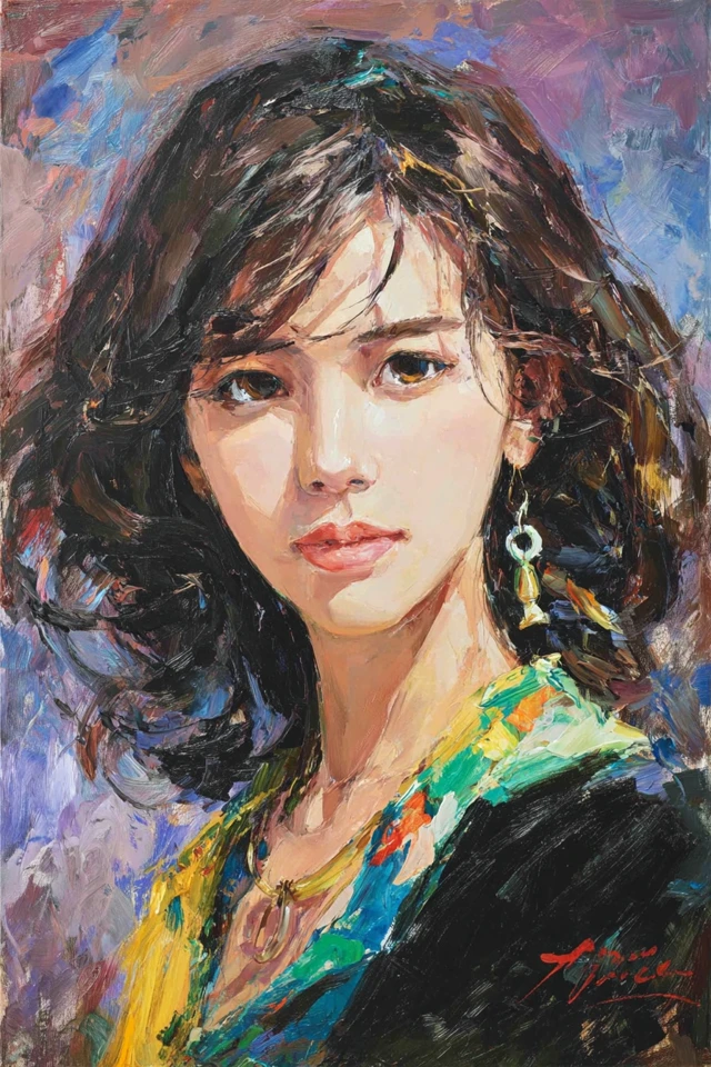 Vibrant Impressionist Muse - Image 1