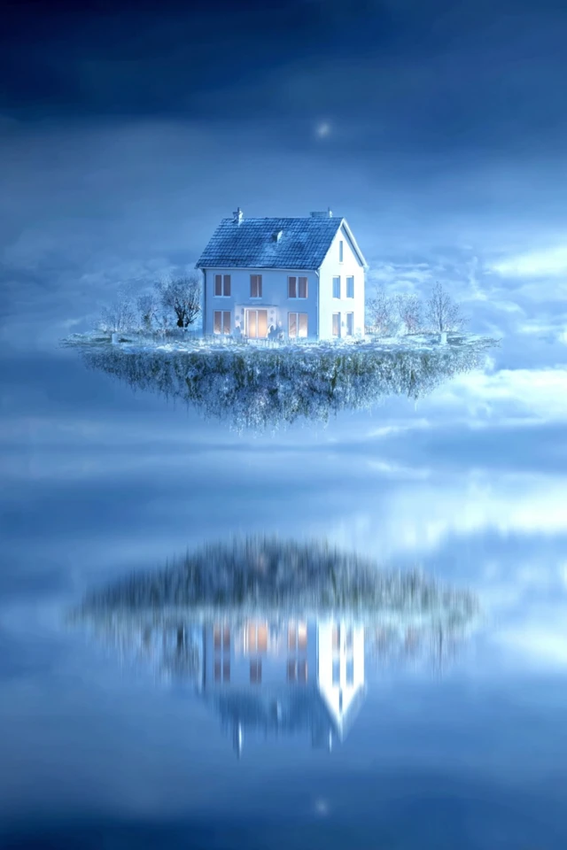 Dreamy Blue Surrealist Collage - Image 6