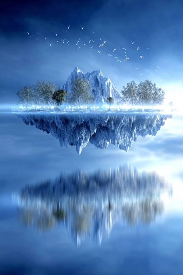 Dreamy Blue Surrealist Collage - Image 2