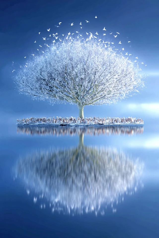 Dreamy Blue Surrealist Collage - Image 5