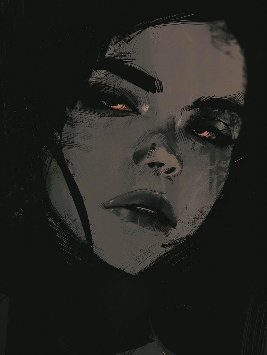 Melancholy Shadows Portrait Study - Image 2