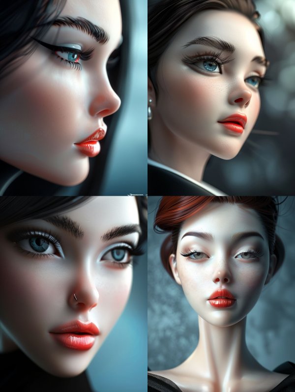 Ethereal Beauty: A Study in Digital Portraits