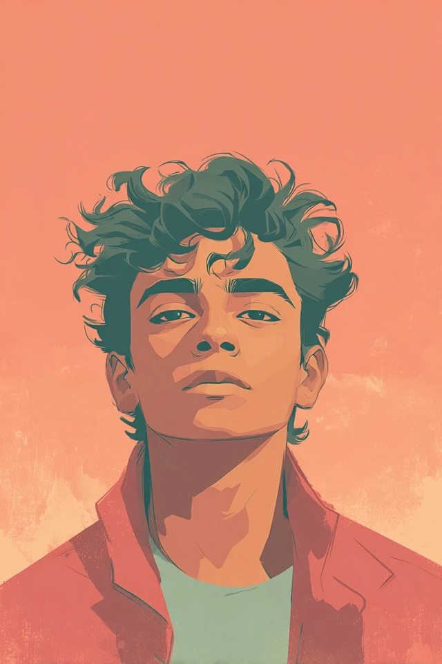 Crimson Dusk Portrait - Image 1