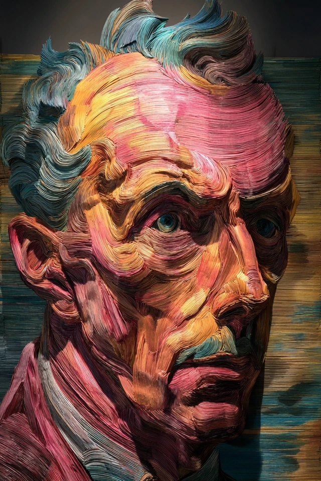 Prismatic Texture Portrait - Image 1