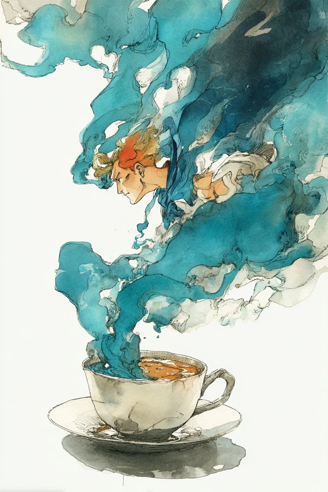 Azure Dreams in Ink and Wash - Image 4