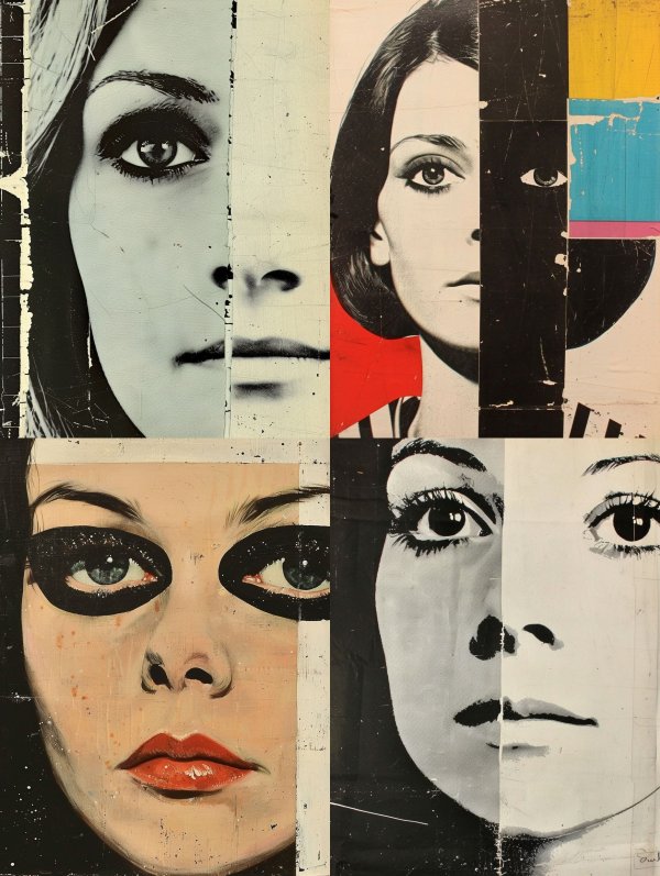 Vintage Pop Art Portrait Collage