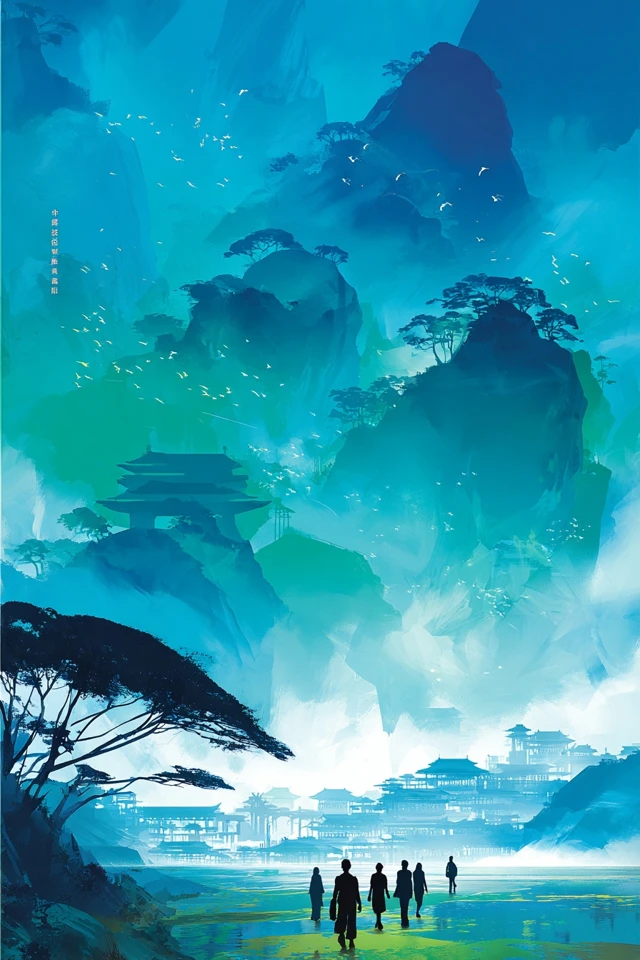 Azure Dreamscape Silhouette - Image 2