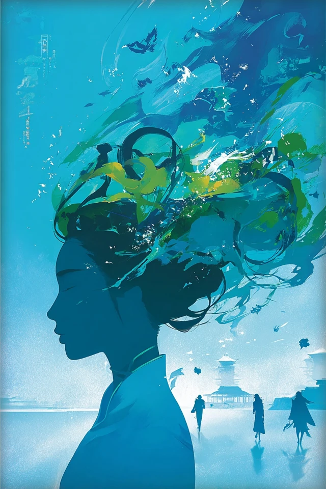 Azure Dreamscape Silhouette - Image 1