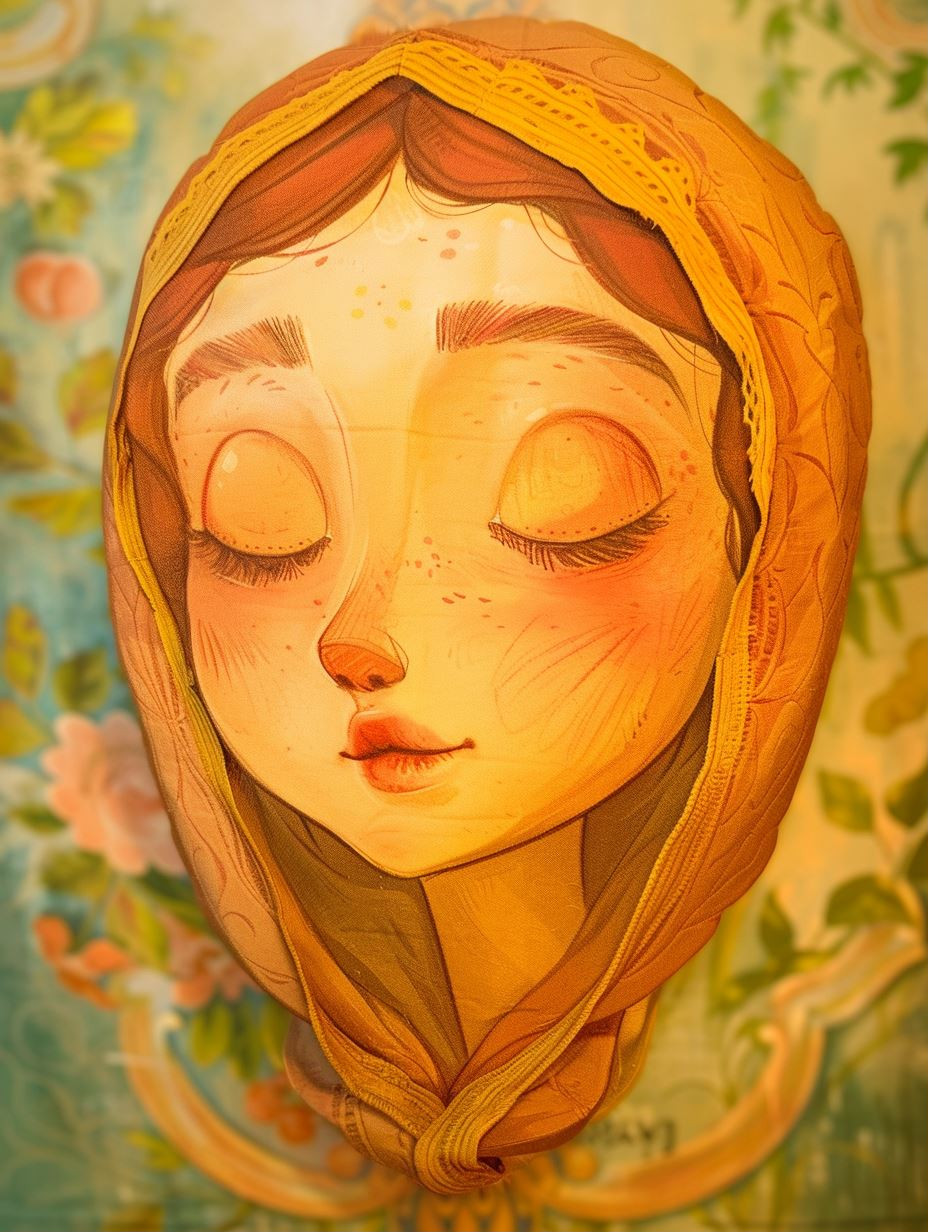 Golden Ethereal Veiled Portrait - Image 1