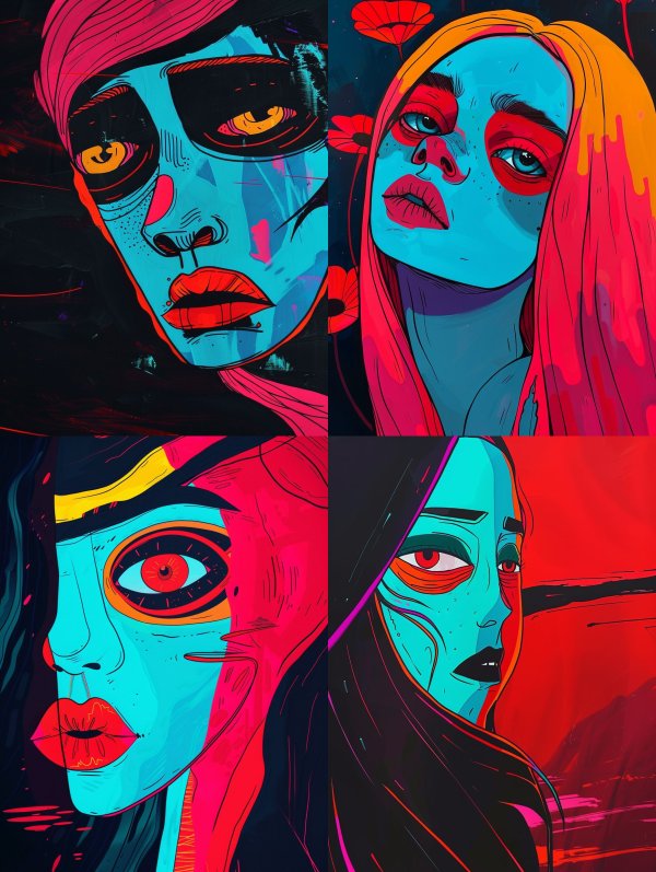 Neon Cyberpunk Pop Art Portrait