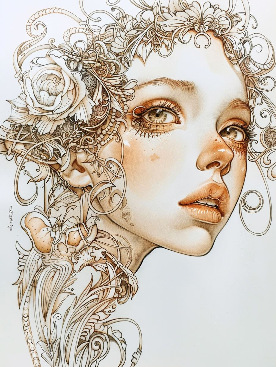 Ethereal Filigree Portrait Studies - Image 1