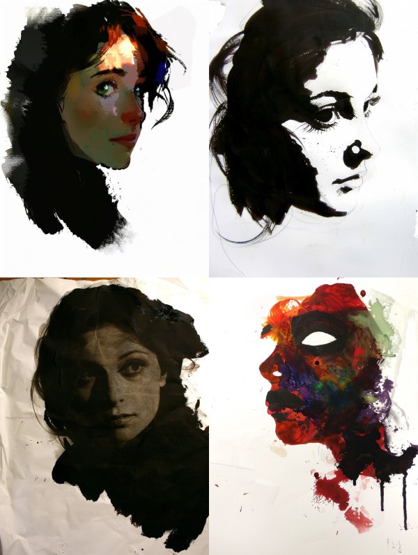 Emotional Portraits in Ink and Color