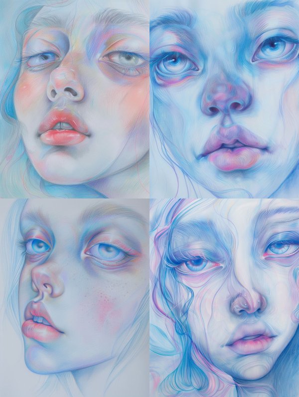 Ethereal Echoes in Pastel Blue