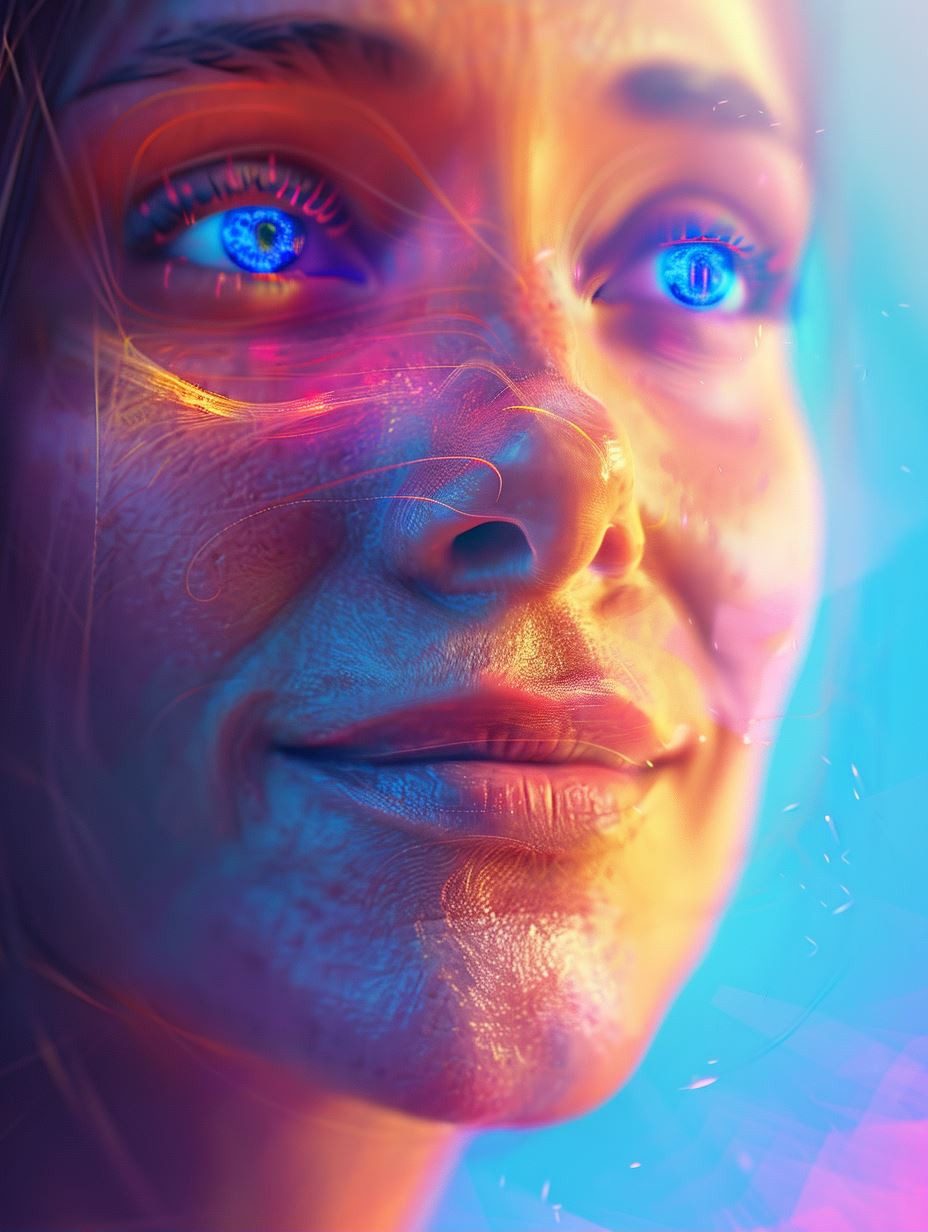 Neon Visions: A Cybernetic Portrait Study - Image 2