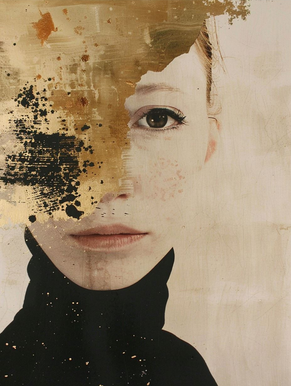 Fragmented Portraits in Gold - Image 3