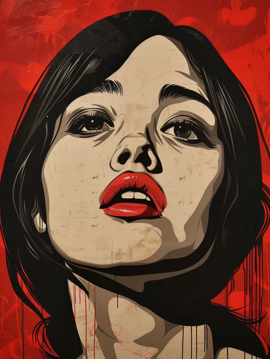Crimson Tears Noir Portrait - Image 3