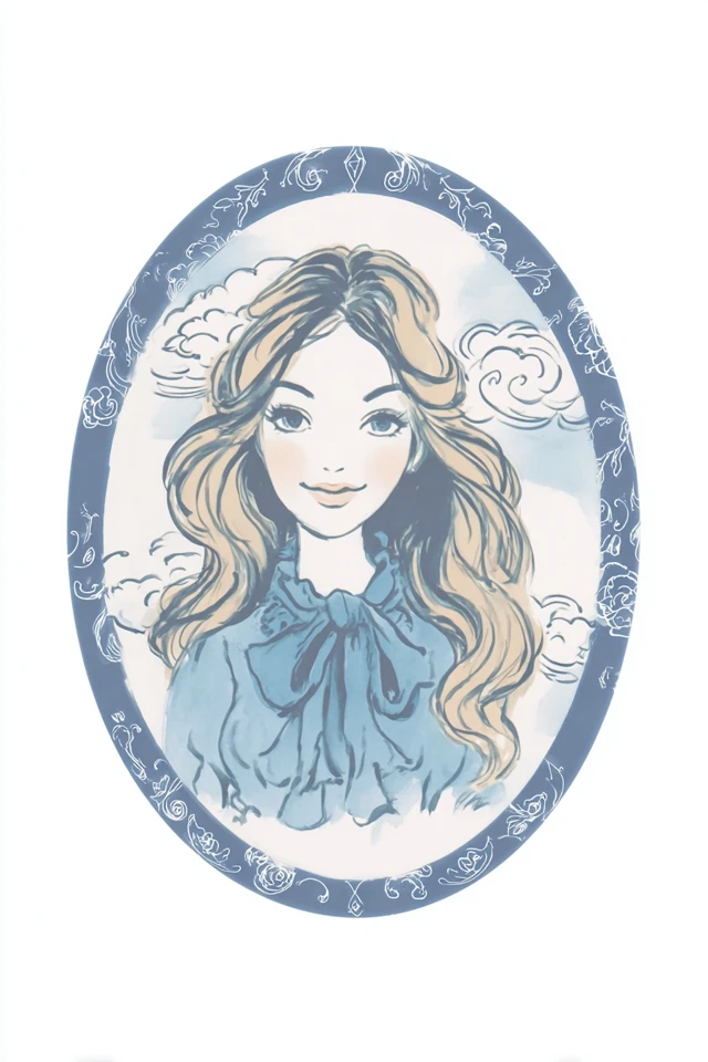 Celestial Azure Portrait - Image 1