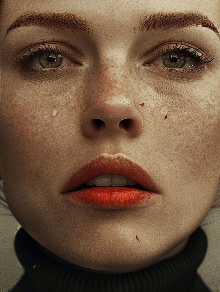 Bold Crimson Lip Portraits - Image 1