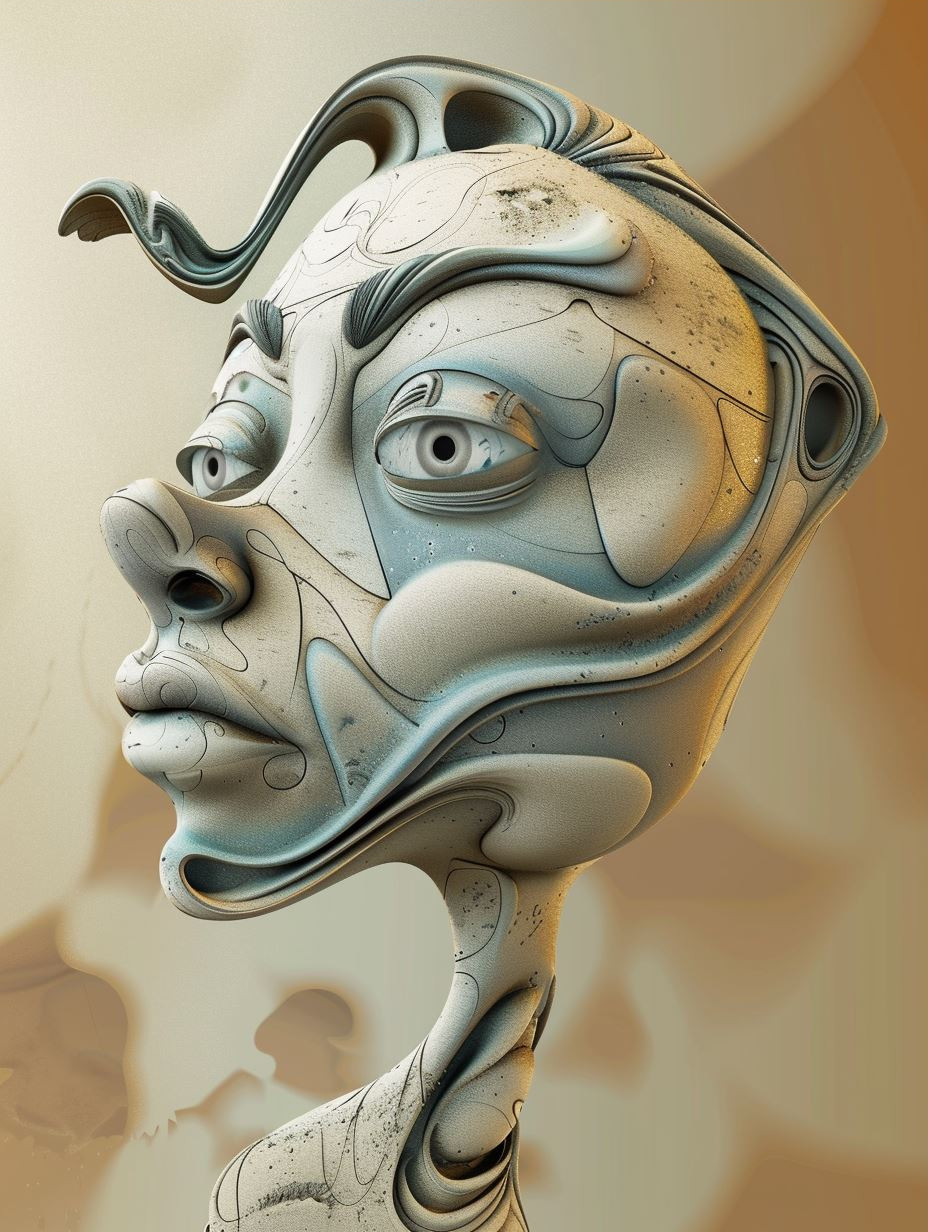 Liquid Gold Surrealist Portrait - Image 3